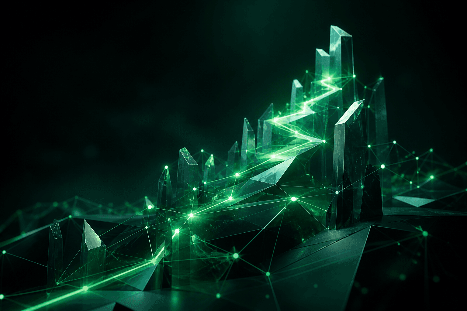 Abstract digital structure illustration representing frequently asked questions